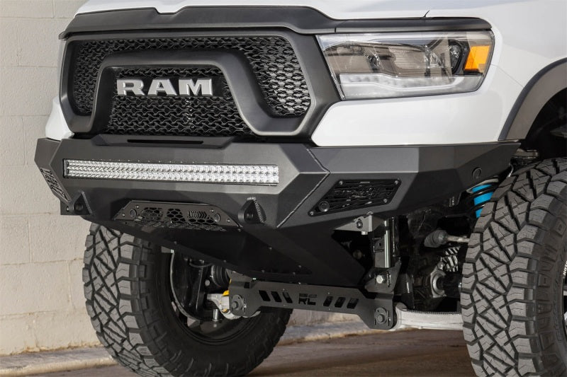 Addictive Desert Designs 2019 Ram Rebel 1500 Stealth Fighter Fr Bumper w/Parking Sensor Cutouts