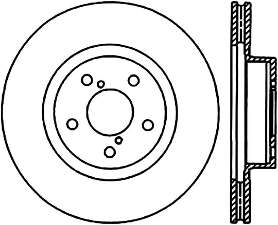 StopTech Power Slot 13 BRZ/90-05 Legacy Sedan / 05-06 Saab 9-2X Front Left Slotted CRYO-STOP Rotor