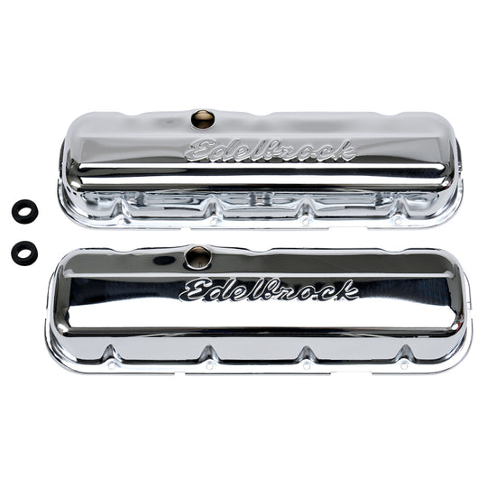 Edelbrock Valve Cover Signature Series Chevrolet 1965 and Later 396-502 V8 Low Chrome