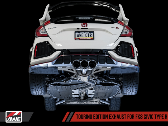 AWE Tuning 2017+ Honda Civic Type R Track Edition Exhaust w/Front Pipe & Triple Chrome Silver Tips