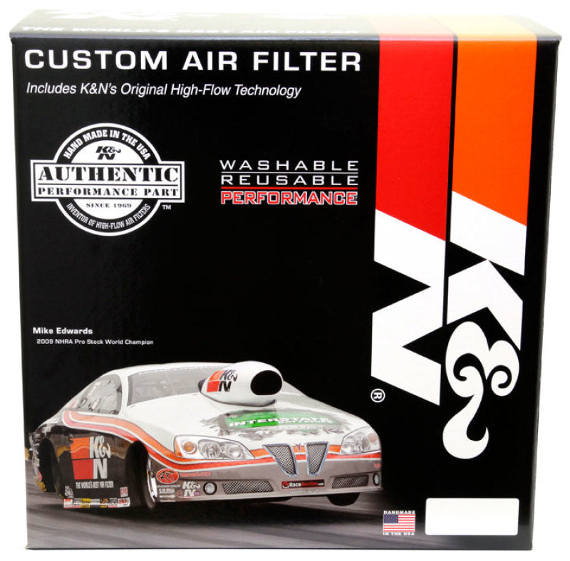 K&amp;N Custom Round Filter 5-1/8in FLG / 11in Dia / 4-3/4in H w/VENT