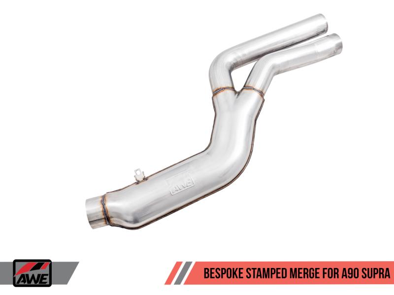 AWE 2020 Toyota Supra A90 Non-Resonated Touring Edition Exhaust - 5in Diamond Black Tips