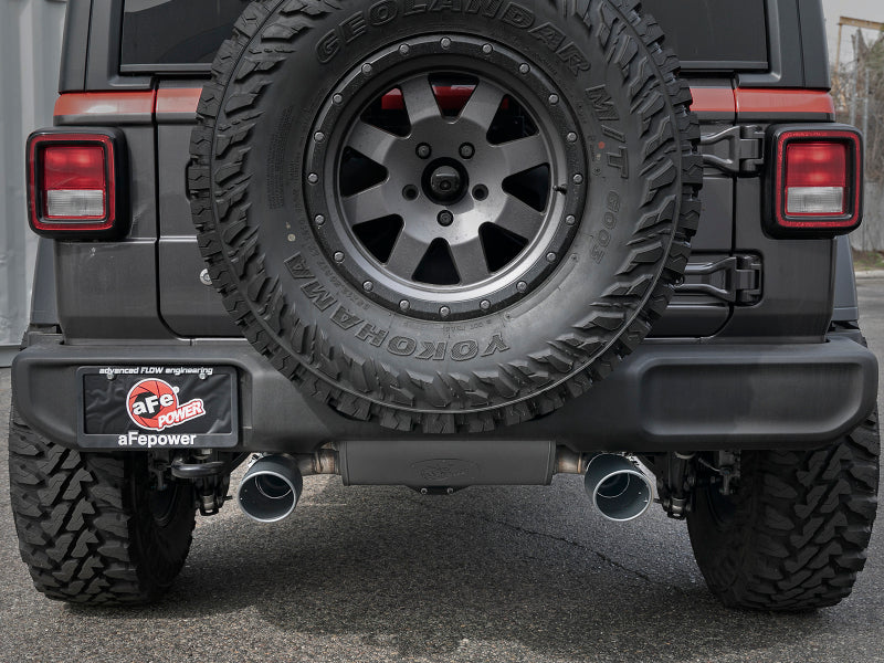 aFe Rebel Series 2.5in 409 SS Cat-Back Exhaust w/ Black Tips 18-19 Jeep Wrangler (JL) V6 3.6L