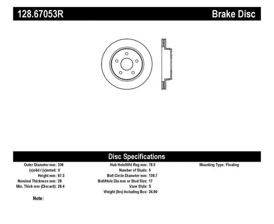 StopTech Drilled Sport Brake Rotor