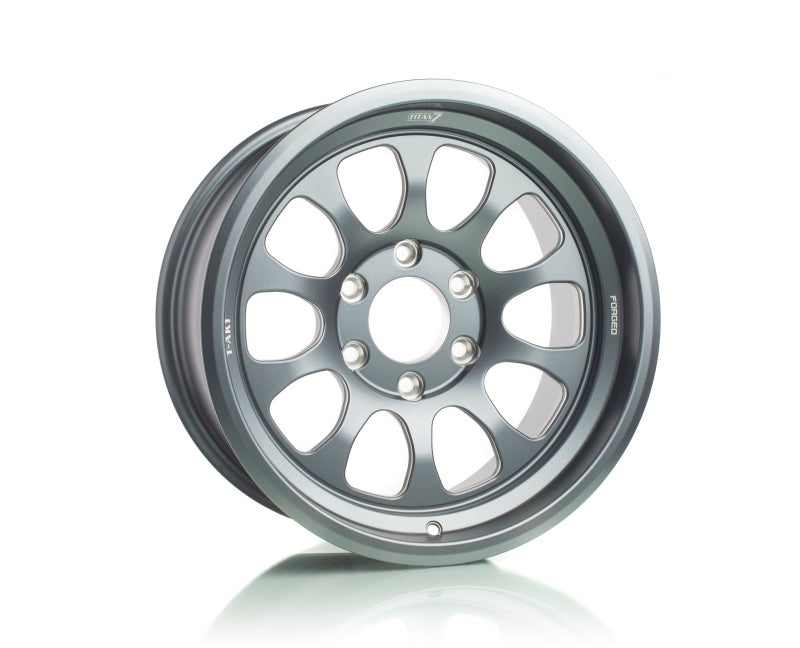 Titan 7 T-AK1 17x8.5 5x127 -1 Offset / 71.5 CB Satin Titanium Wheel (Dropship ONLY)