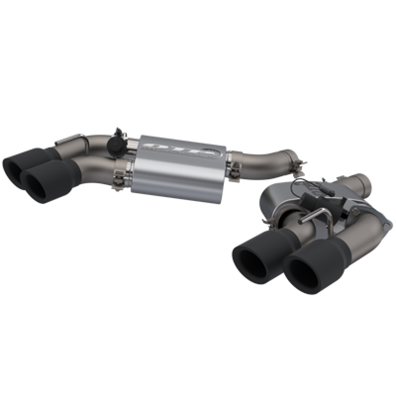 QTP 16-18 Chevrolet Camaro SS 6.2L 304SS Screamer Axle Back Exhaust Tip w/3.5in Quad Black Tips