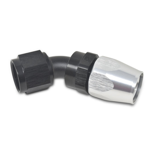 Russell Performance -12 AN Black/Silver 45 Degree Full Flow Hose End