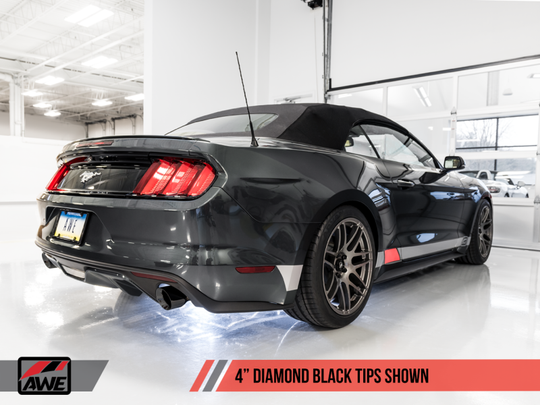 AWE Tuning S550 Mustang EcoBoost Axle-back Exhaust - Touring Edition (Diamond Black Tips)