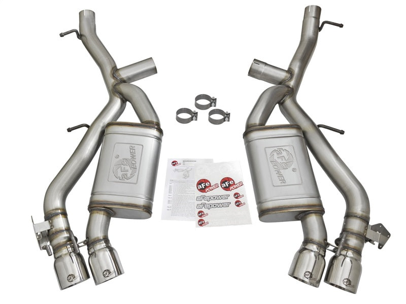 aFe MACHForce XP 3in 304 SS Axle-Back Dual Exhaust (NPP) w/ Polished Tips 16-17 Camro SS V8-6.2L