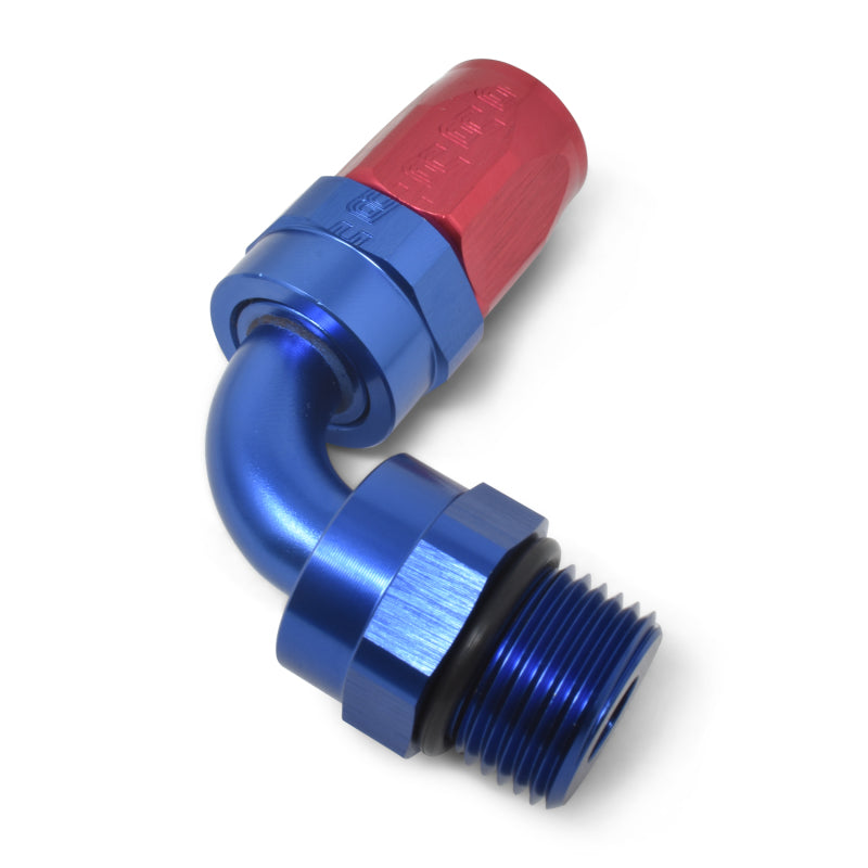 Russell Performance Hose End #8 Hose to #8 Radius Inlet Port 90 Deg Red/Blue