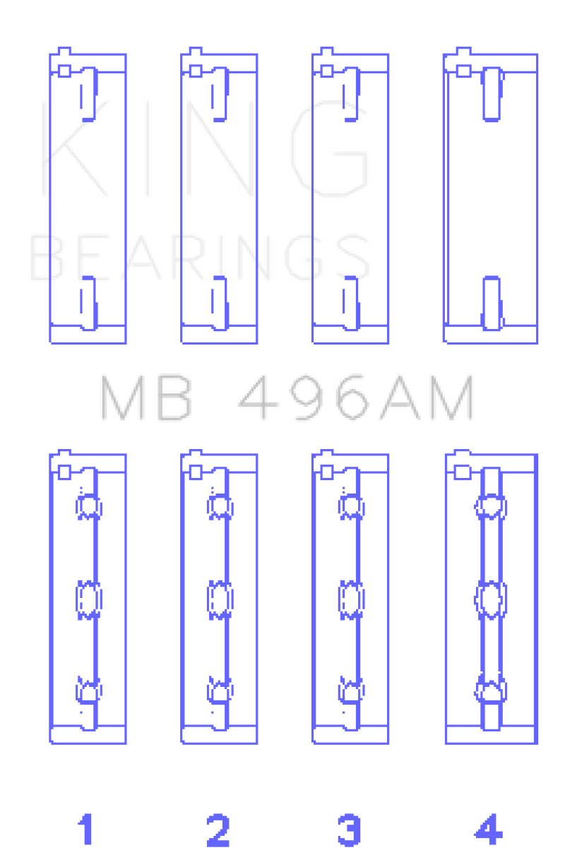 King Mazda KL V6 (Size STD) Main Bearing Set of 4