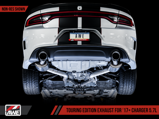 AWE Tuning 2017+ Dodge Charger 5.7L Touring Edition Exhaust - Non-Resonated - Chrome Silver Tips