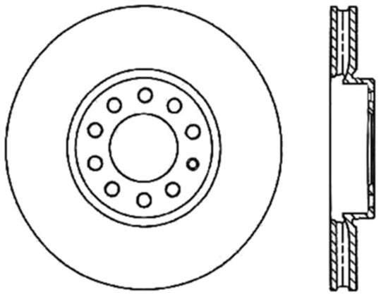 StopTech 05-10 VW Jetta (Exc Wagon) / 09-10 Jetta Wagon / 07-10 Rabbit Drilled Left Front Rotor