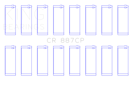 King Ford (USA) Eng 445 T/D (Size +0.10) Connecting Rod Bearing - Set of 8 Pairs