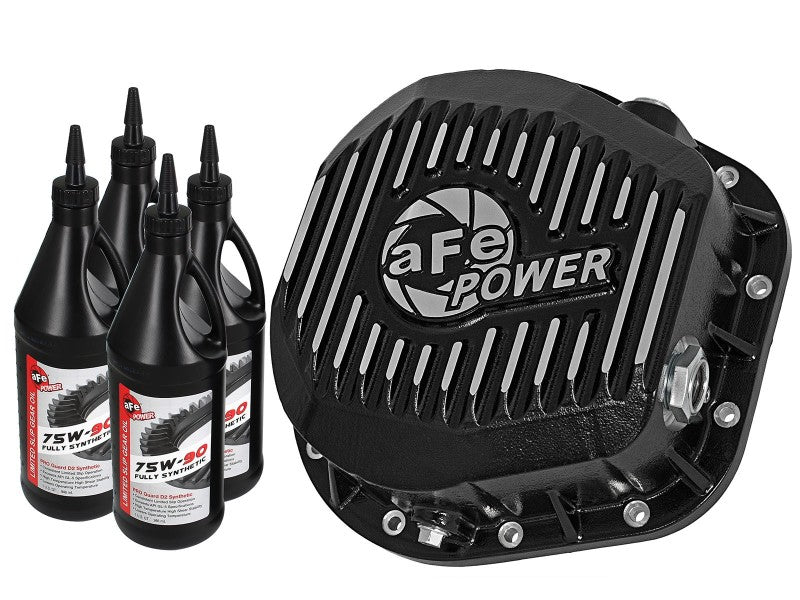 aFe Pro Series Rear Diff Cover Kit Black w/ Gear Oil 86-16 Ford F-250/F-350 V8 7.3L/6.0L/6.4L/6.7L