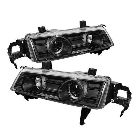 Spyder Honda Prelude 92-96 Projector Headlights LED Halo Black High H1 Low H1 PRO-YD-HP92-BK