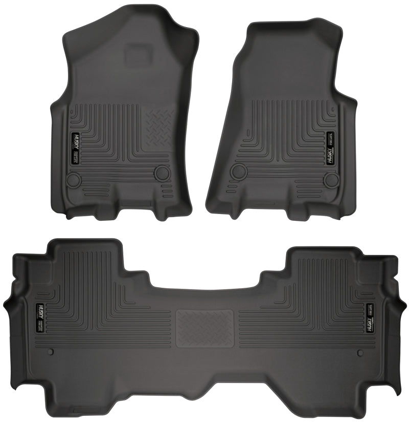 Husky Liners 19 Dodge Ram 1500 Quad Cab Weatherbeater Black Front & 2nd Seat Floor Liners