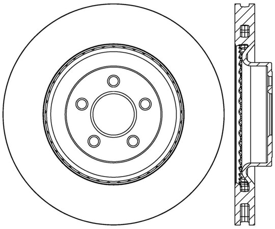 StopTech Cross Drilled Sport Brake Rotor - 2015 Ford Mustang w/ Brembo - Front Left