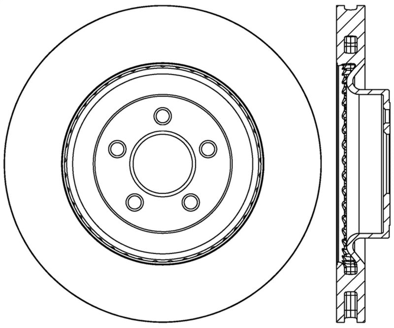 StopTech Cross Drilled Sport Brake Rotor - 2015 Ford Mustang w/ Brembo - Front Right