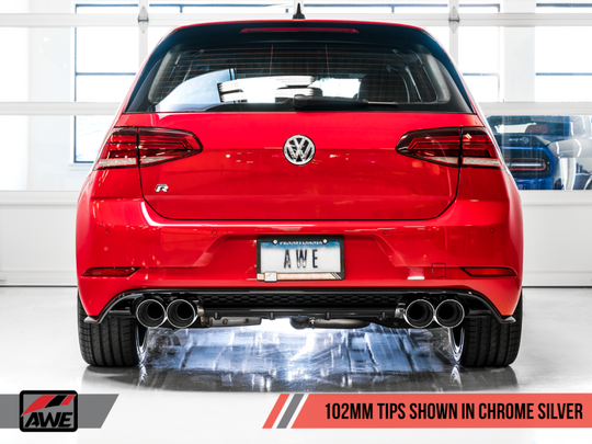 AWE Tuning MK7.5 Golf R Track Edition Exhaust w/Chrome Silver Tips 102mm