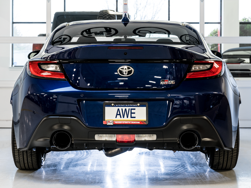 AWE Subaru BRZ/ Toyota GR86/ Toyota 86 Touring Edition Cat-Back Exhaust- Diamond Black Tips