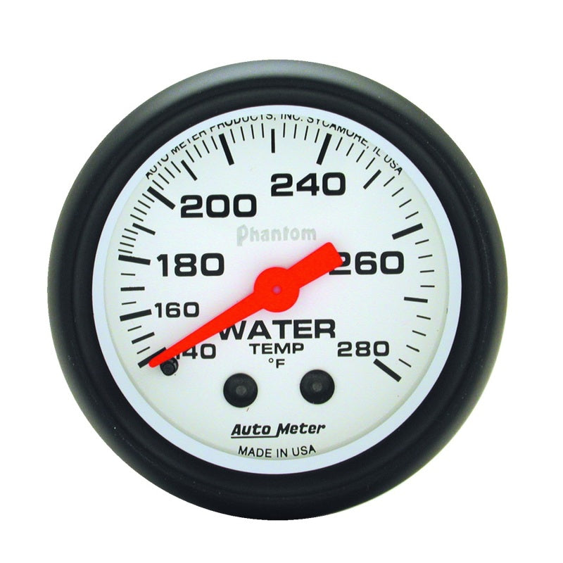 Autometer Phantom 52mm 140-280 Deg F Mechanical Water Temp Gauge