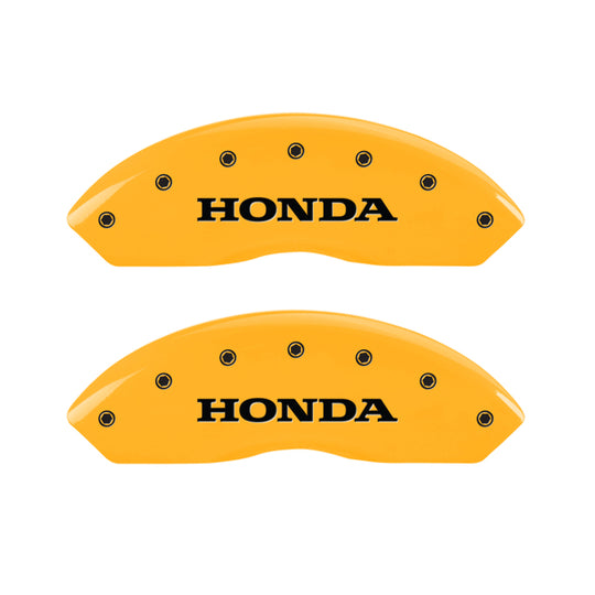 MGP 4 Caliper Covers Engraved F & R Honda Yellow Finish Black Char 2011 Honda Accord Crosstour