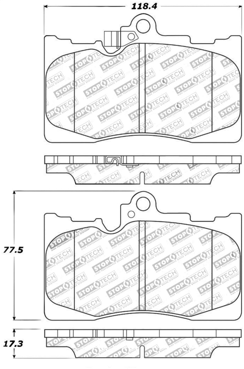 StopTech Performance 06 Lexus GS300/430 / 07-08 GS350 / 06-08 IS350 Front Brake Pads