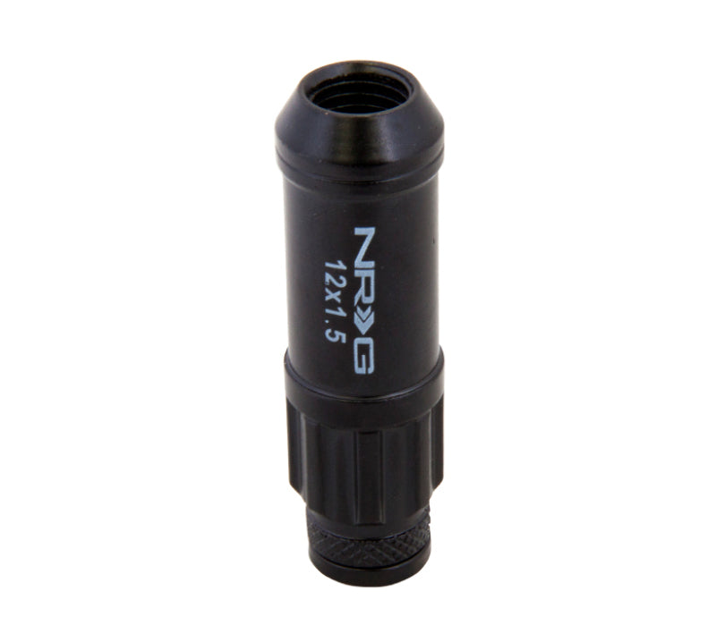 NRG 700 Series M12 X 1.5 Steel Lug Nut w/Dust Cap Cover Set 21 Pc w/Locks &amp; Lock Socket - Black