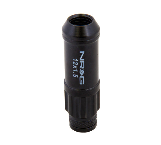 NRG 700 Series M12 X 1.5 Steel Lug Nut w/Dust Cap Cover Set 21 Pc w/Locks &amp; Lock Socket - Black