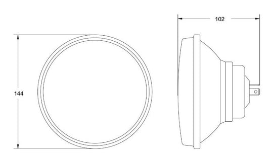 Hella Vision Plus 5-3/4in Round Conversion Headlamp High/Low Beam - Single Lamp