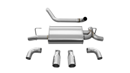 Corsa 2018-2024 Jeep Wrangler JL 2.5in Dual Rear Exit Polished Tips Sport Axle-Back Exhaust