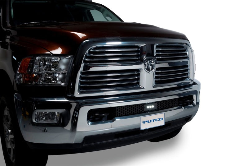 Putco 11-18 Ram HD - SS Punch Style Bumper Grille Insert w/ 10in Luminix Light Bar (Black)