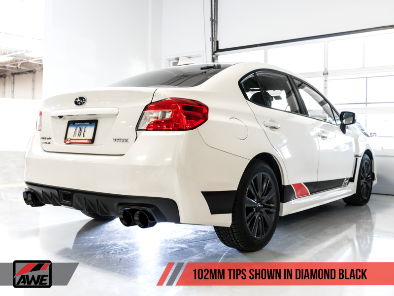 AWE Tuning 2015+ Subaru WRX VA Sedan Touring Edition Exhaust - Diamond Black Tips (102mm)