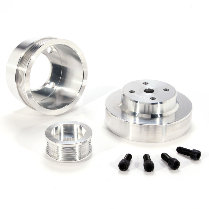 BBK 86-93 Mustang 5.0 Underdrive Pulley Kit - Lightweight CNC Billet Aluminum (3pc)