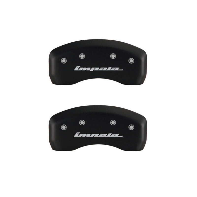 MGP 4 Caliper Covers Engraved Front &amp; Rear Impala Red finish silver ch
