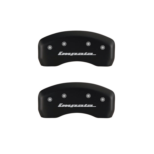 MGP 4 Caliper Covers Engraved Front &amp; Rear Impala Red finish silver ch