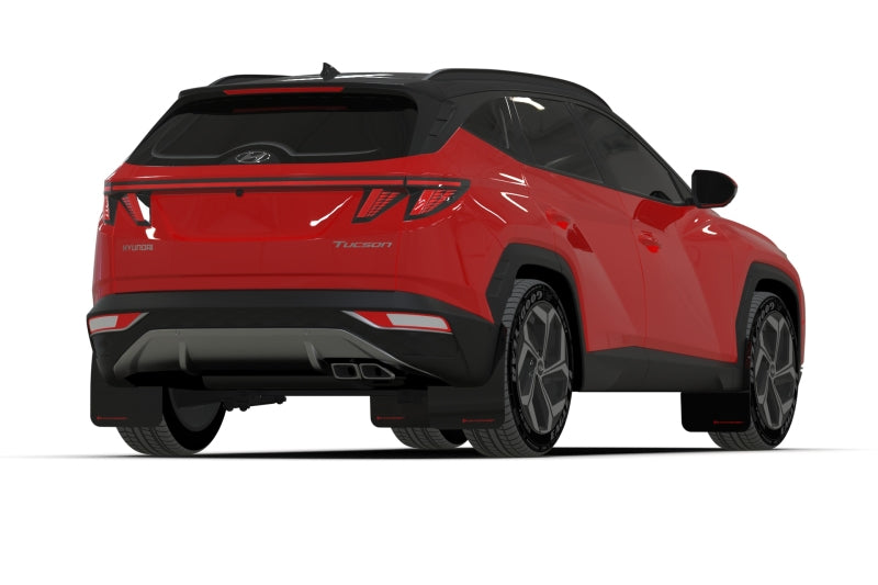 Rally Armor 22-24 Hyundai Tucson Black UR Mud Flap w/Red Logo