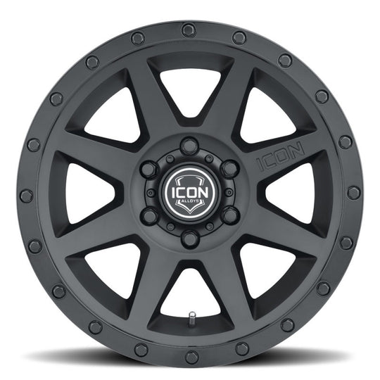 ICON Rebound 17x8.5 5x150 25mm Offset 5.75in BS 110.1mm Bore Double Black Wheel