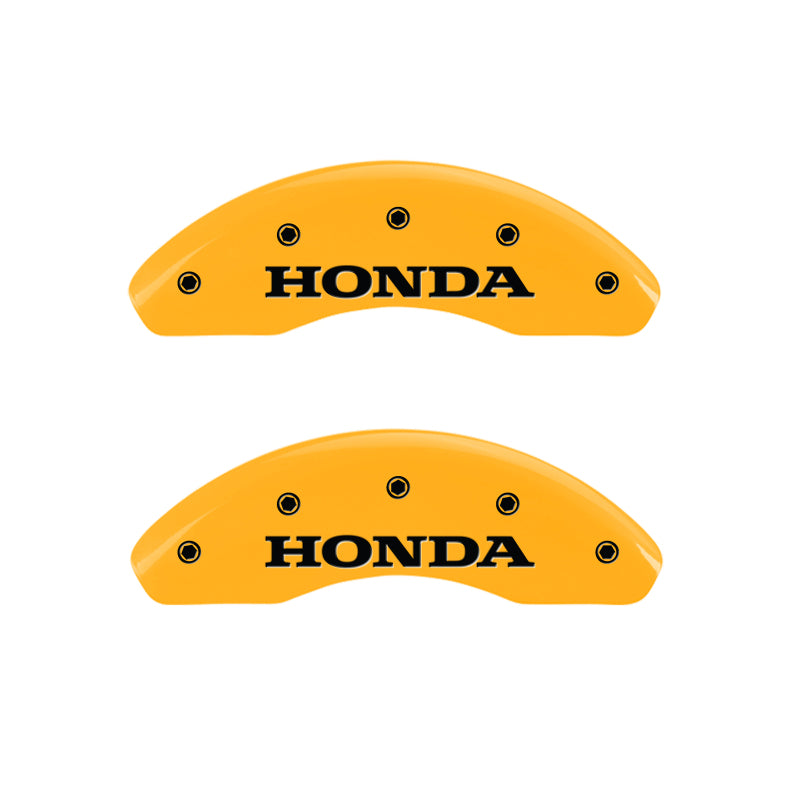 MGP 4 Caliper Covers Engraved Front Honda Engraved Rear CR-V Yellow finish black ch