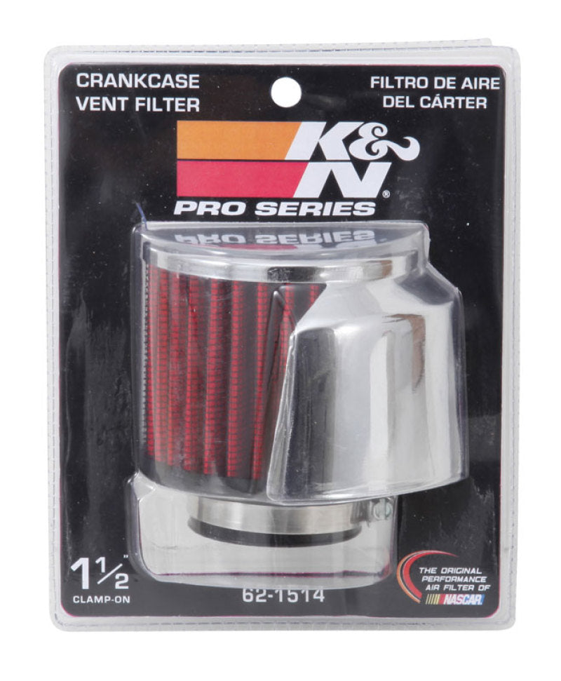 K&amp;N 1.5in Flange ID x 3in OD x 2.5in Height Clamp On Crankcase Vent Filter
