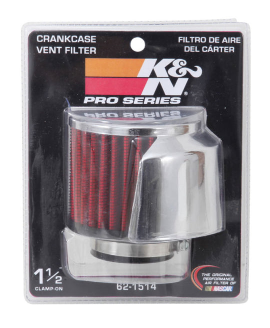 K&amp;N 1.5in Flange ID x 3in OD x 2.5in Height Clamp On Crankcase Vent Filter