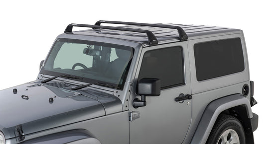 Rhino-Rack 07-22 Jeep Wrangler JK/JL 2 Door Hard Top Vortex SG 2 Bar Roof Rack - Black