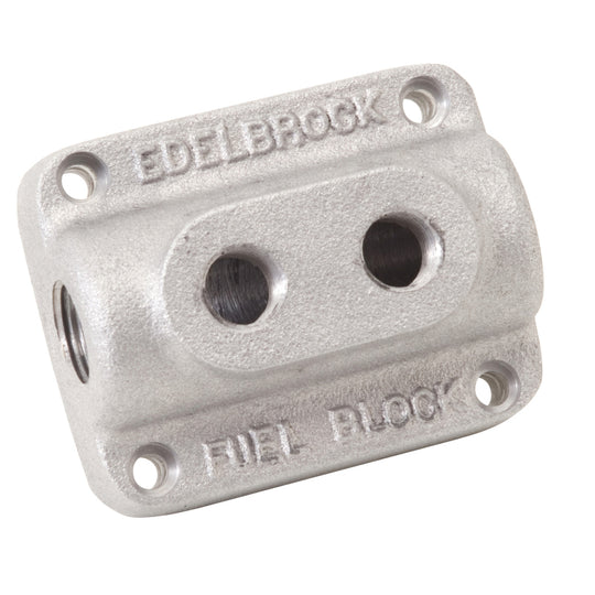 Edelbrock Fuel Block Dual Carburetor As Cast