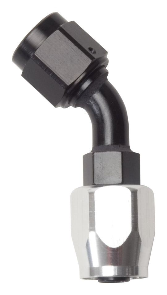 Russell Performance -12 AN Black/Silver 45 Degree Full Flow Hose End