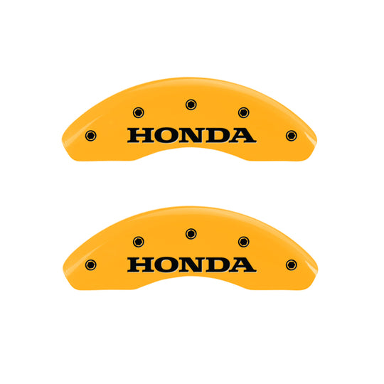 MGP 4 Caliper Covers Engraved Front Honda Rear H Logo Yellow Finish Black Char 2002 Honda Civic