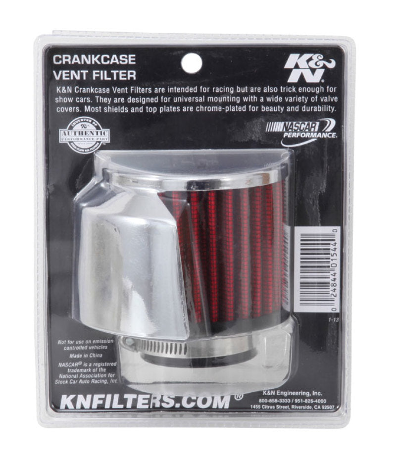 K&amp;N 1.5in Flange ID x 3in OD x 2.5in Height Clamp On Crankcase Vent Filter