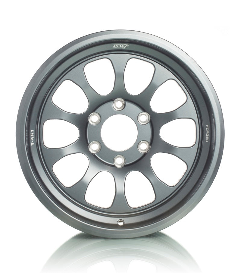 Titan 7 T-AK1 17x8.5 5x127 -1 Offset / 71.5 CB Satin Titanium Wheel (Dropship ONLY)