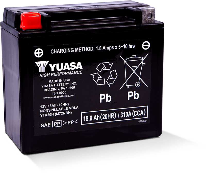 Yuasa YTX20H Maintenance Free AGM 12 Volt Battery