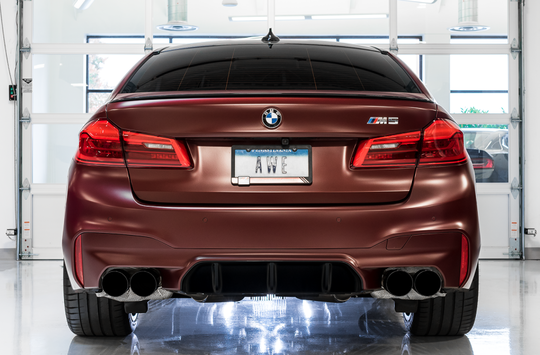 AWE Tuning 18-19 BMW F90 M5 Track Edition Axle-Back Exhaust- Black Diamond Tips